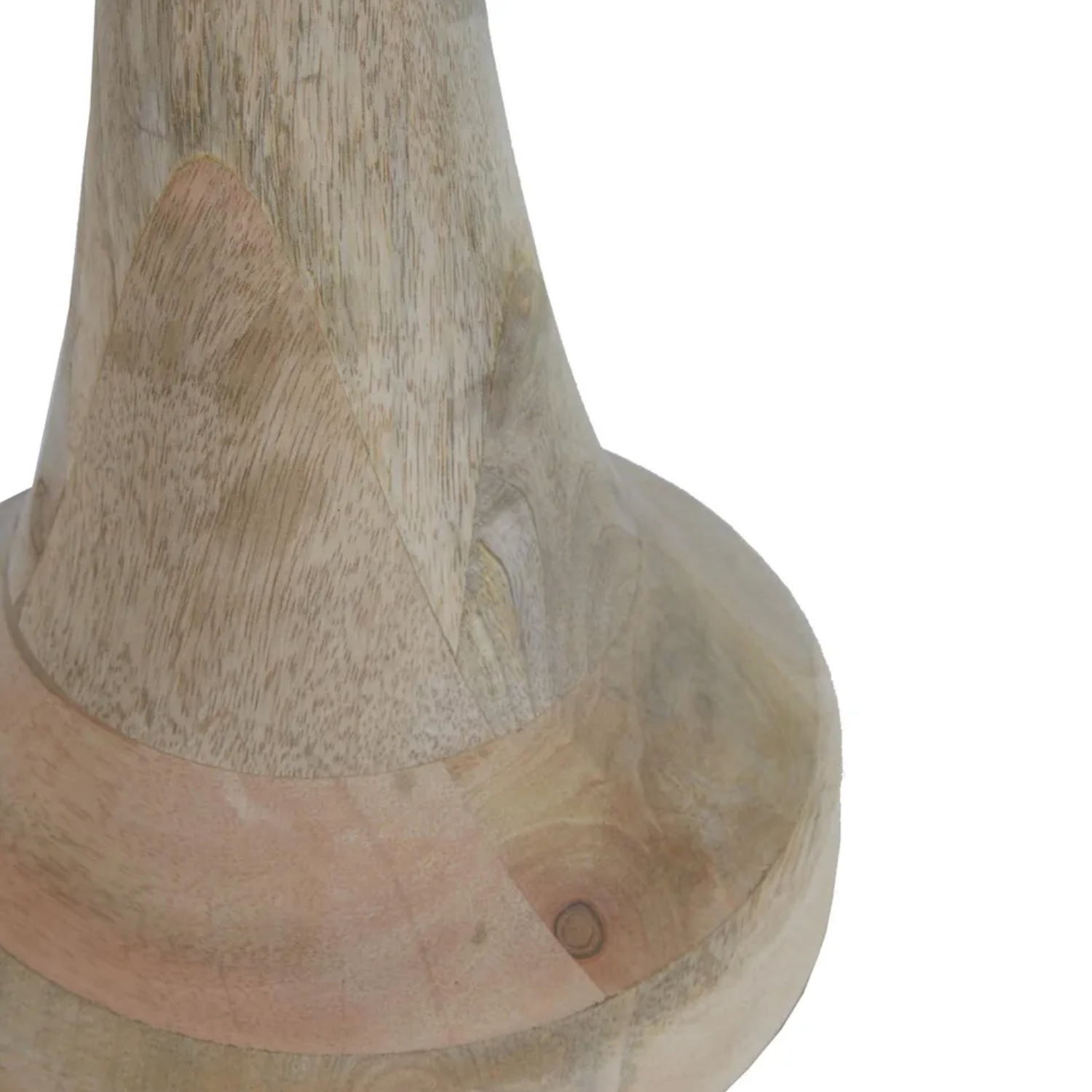 Lancia Large Light Natural Turned Wood Slender Floor Lamp