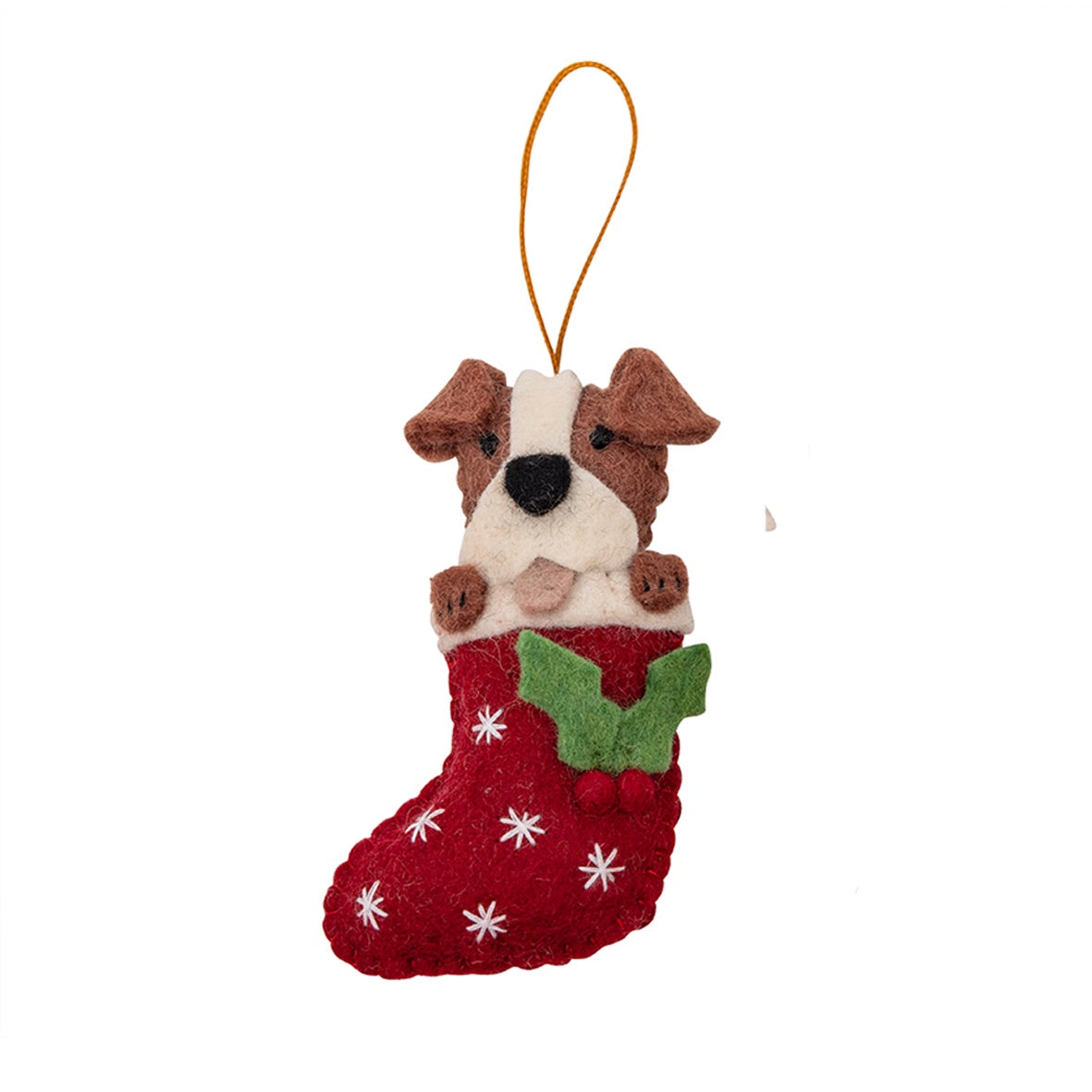 Staffy in Stocking Christmas Ornament