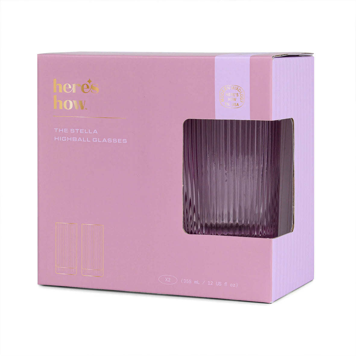 The Stella Highball Glass | Set of 2 Lilac