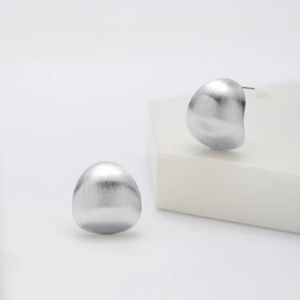 Taliah Brushed Earring | Silver