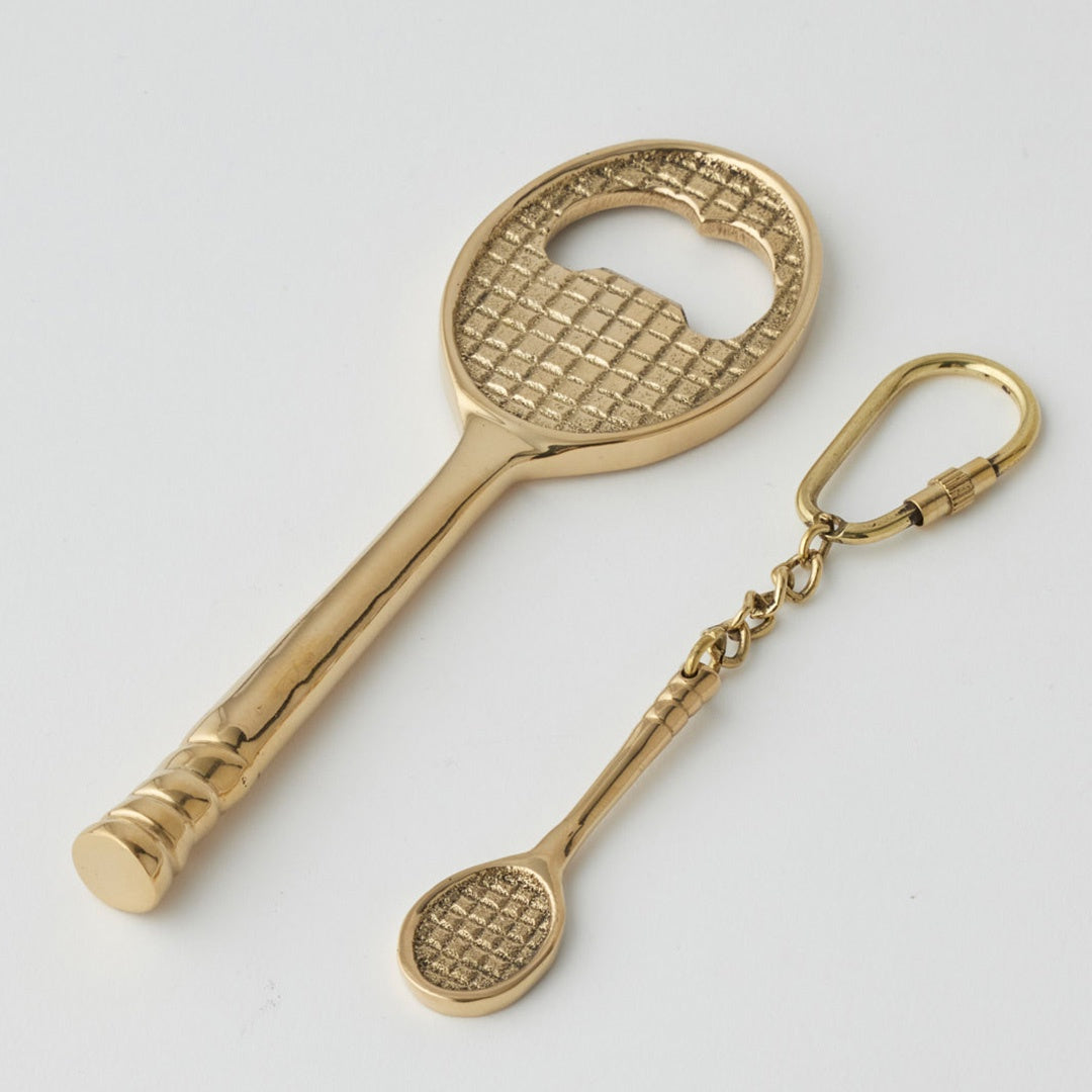 Tennis Racquet Bottle Opener & Keyring Set