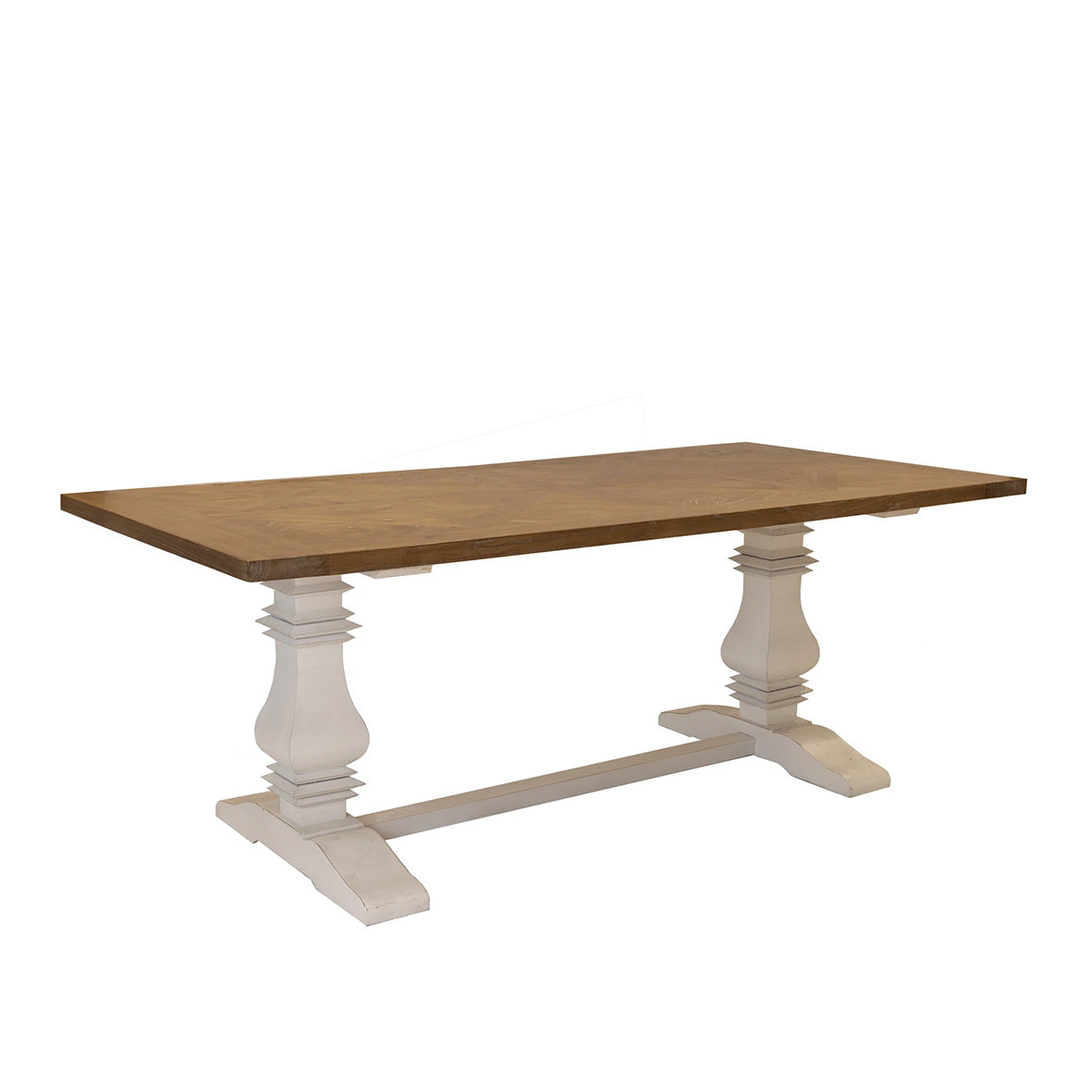 Kensington Natural Top, White Legs Dining Table | 2 Sizes
