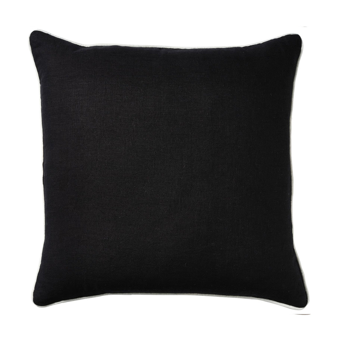 Linen Piping Black Cushion