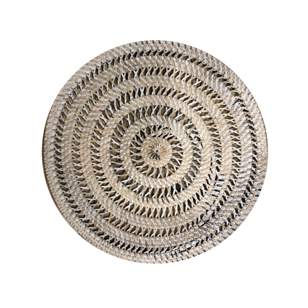 Round Placemat Open Weaved White