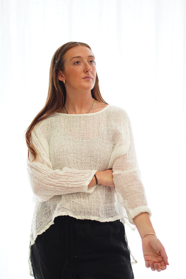 Valentina Top | White Mesh
