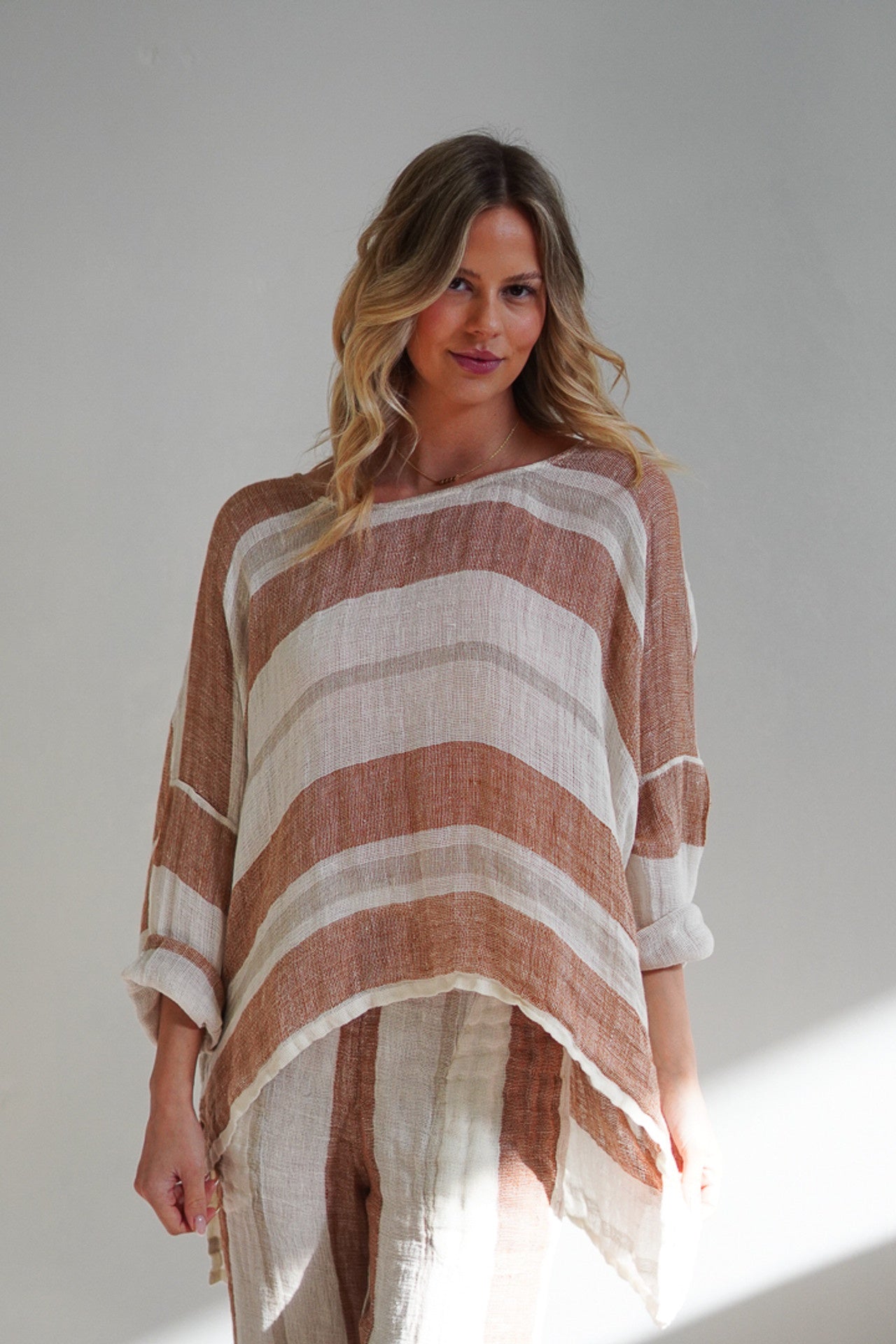 Valentina Top | Rust Stripe