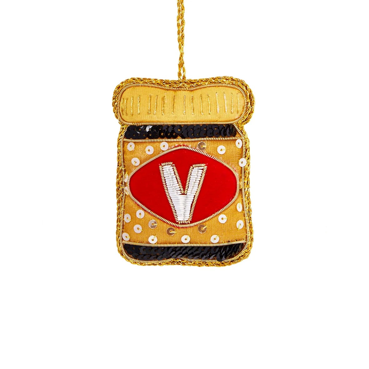 Gold Vegemite Sequin Tree Decoration