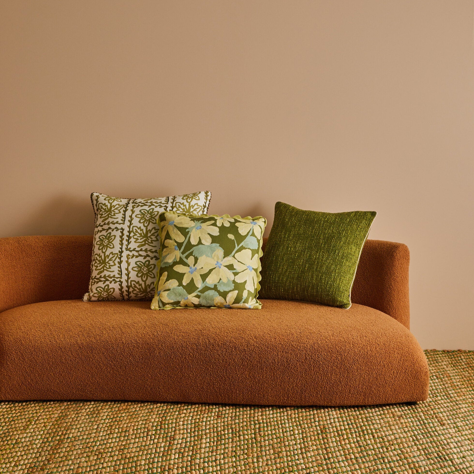 Violet Khaki Linen Cushion
