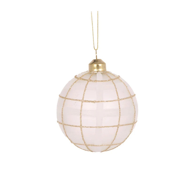 White Tartan Bauble