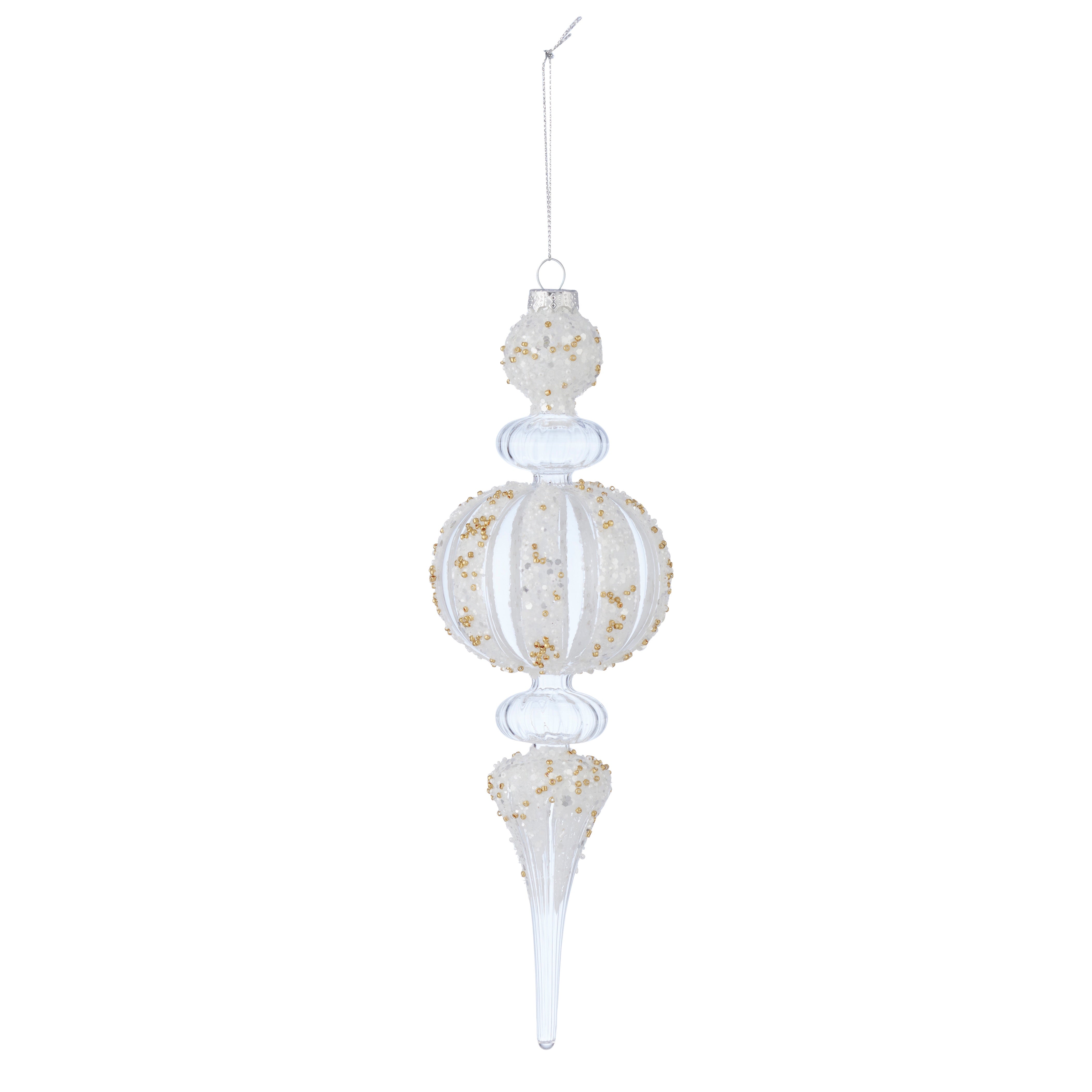 Glass Embellished Finial Orb