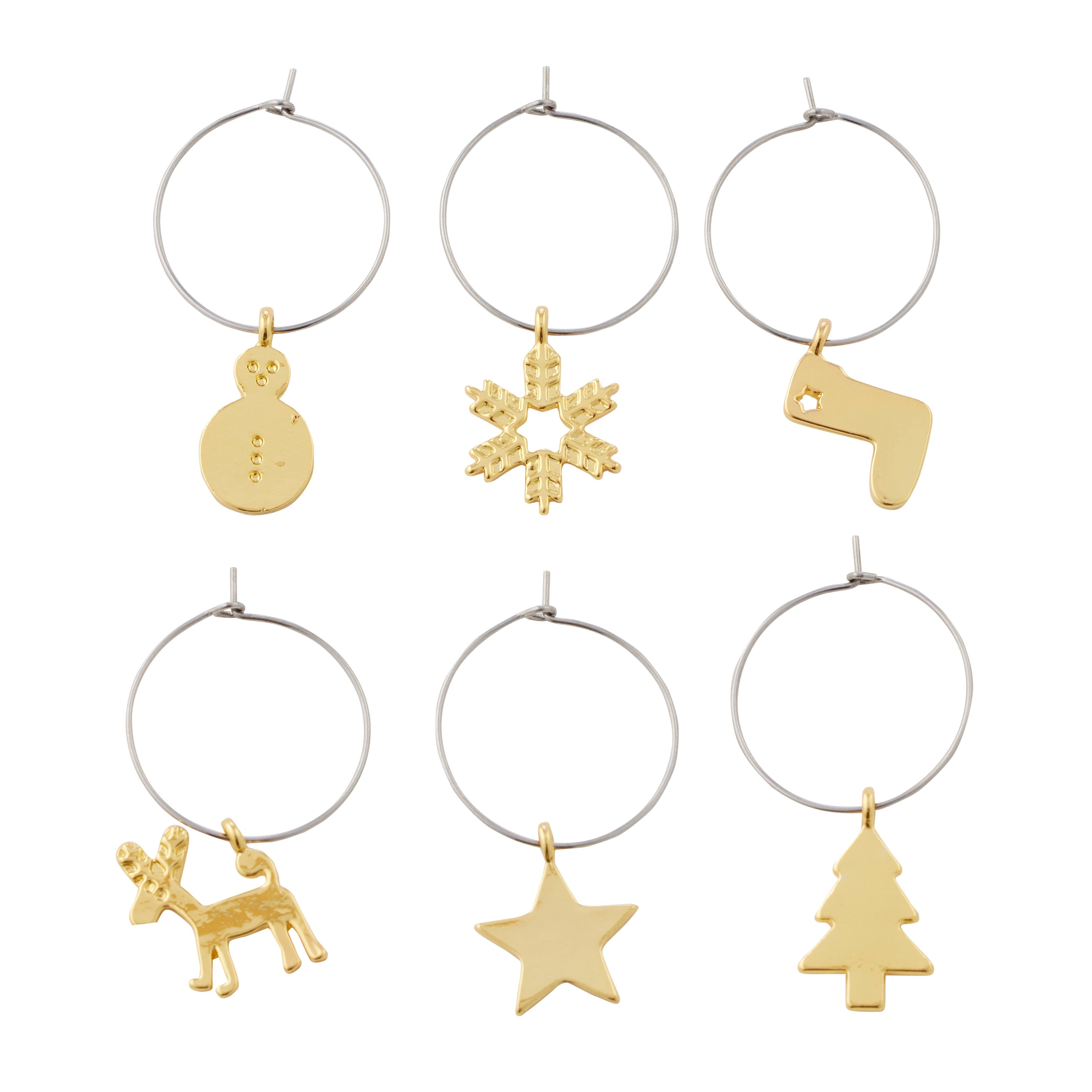 Gold Wine Charms S/6