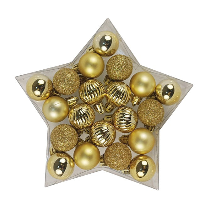 Star Box Set of 20 Baubles | Gold