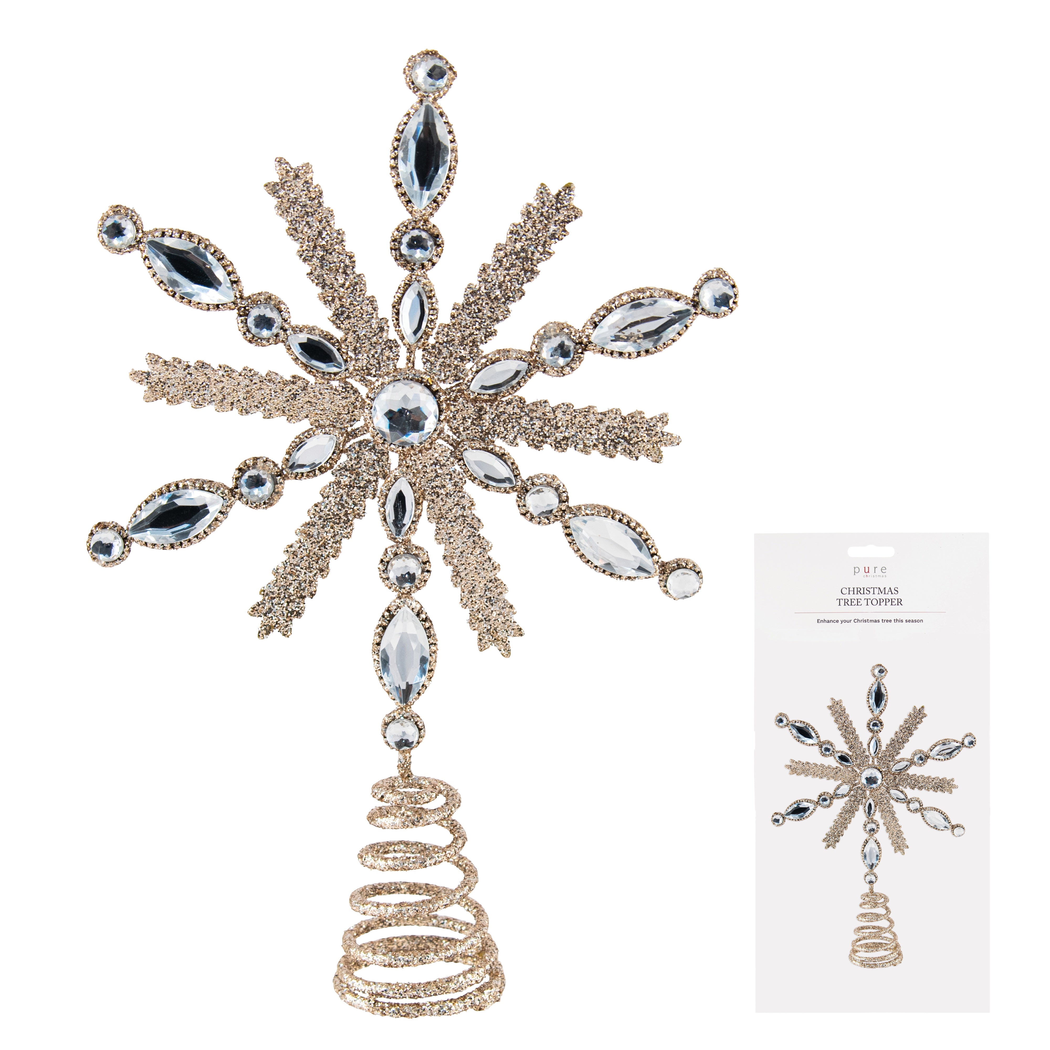 Champagne Metal Glitter Mrvian Star Topper