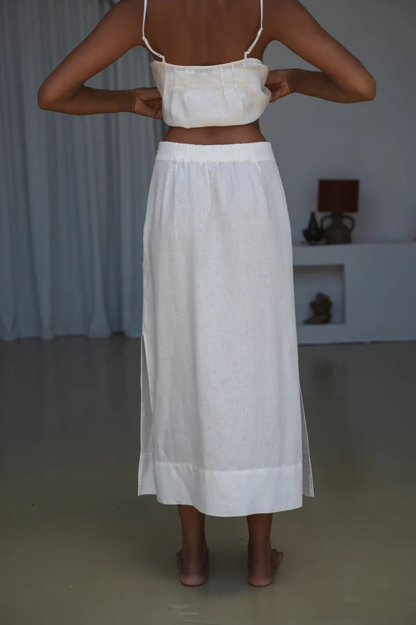 Nadi Linen Skirt | Ivory