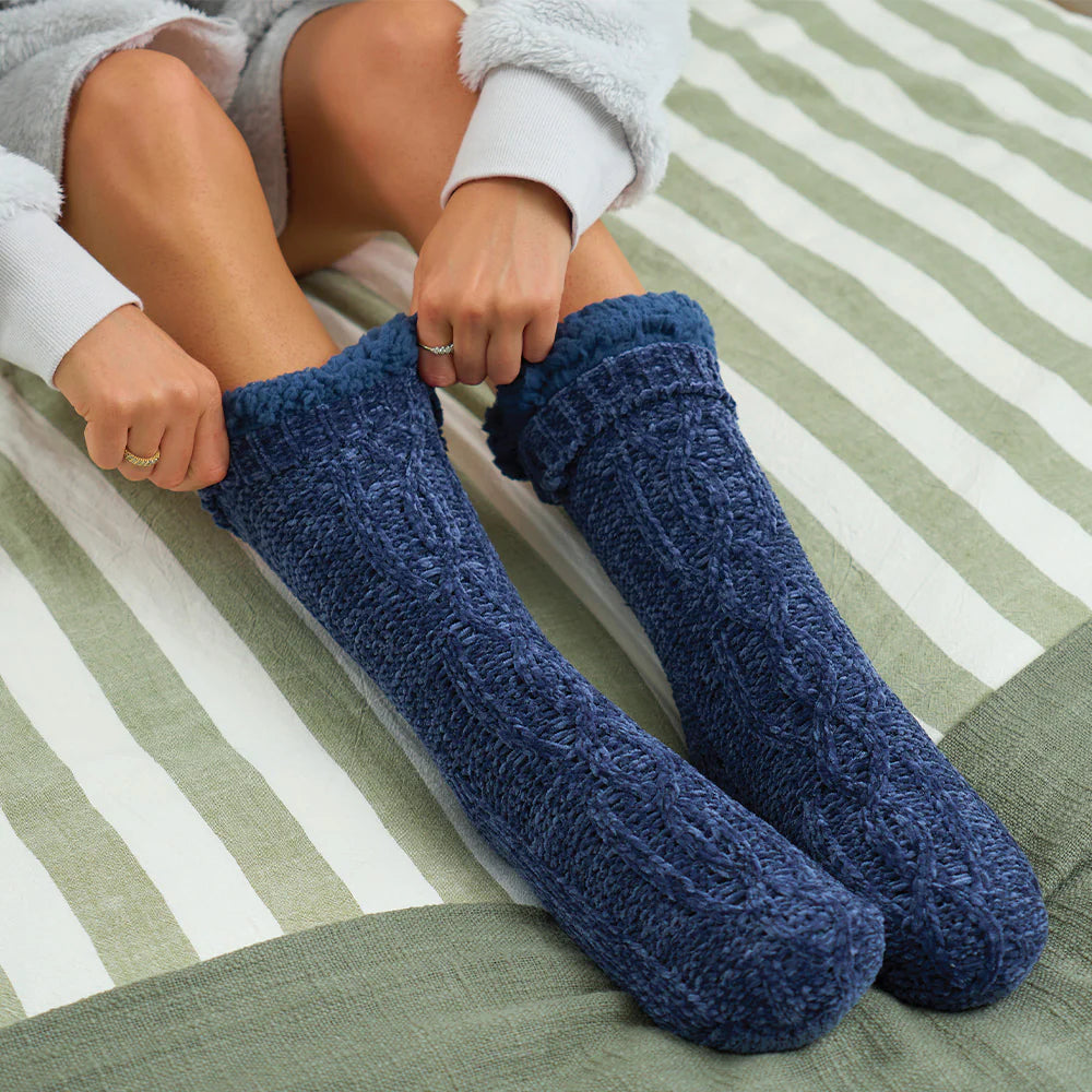 Chenille Lounge Socks | Navy