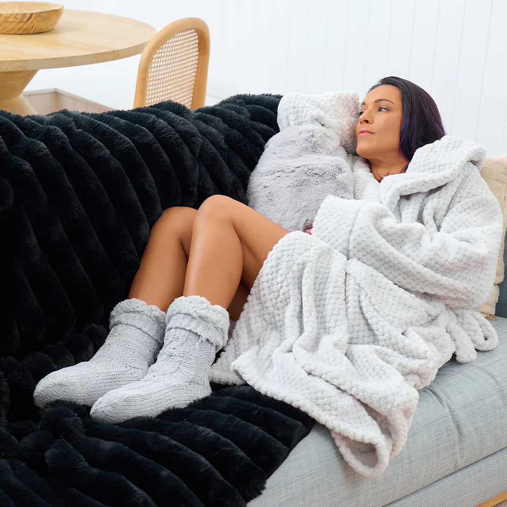Chenille Lounge Socks | Grey