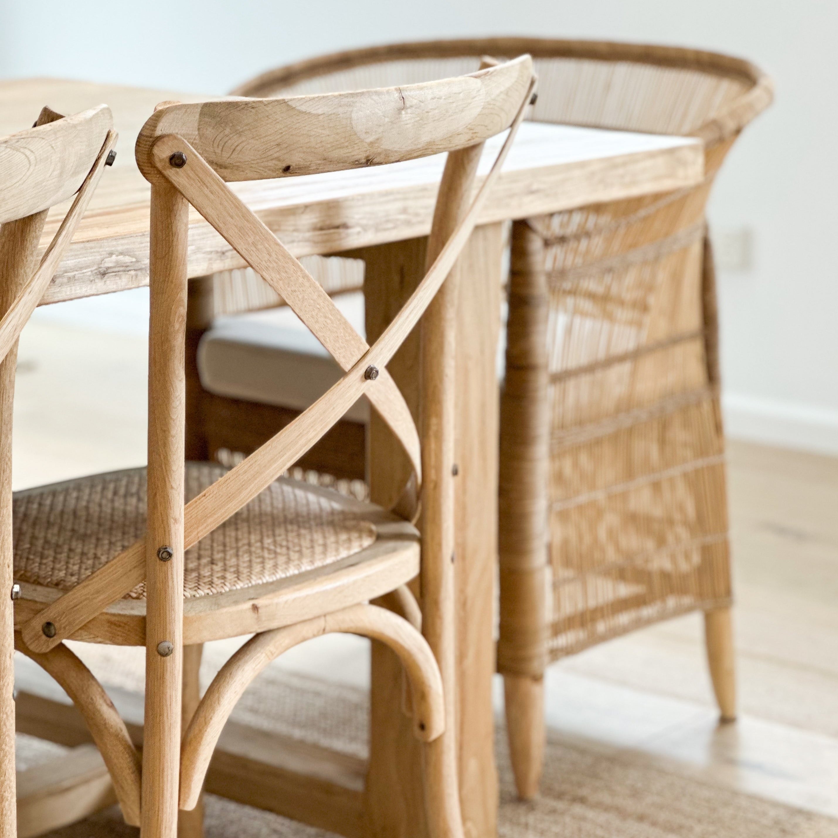 Cross Back Dining Chair Raw – Swish Furniture, Gifts Homewares