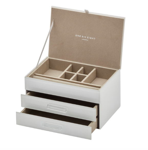 Gabriella White Medium Jewellery Box