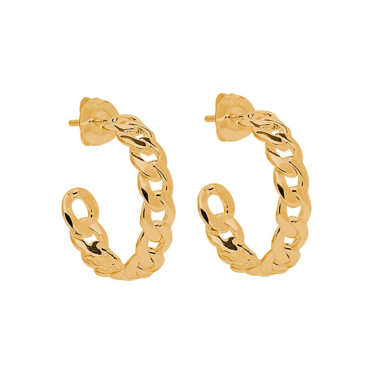 Curb Large Hoop Earring | Gold