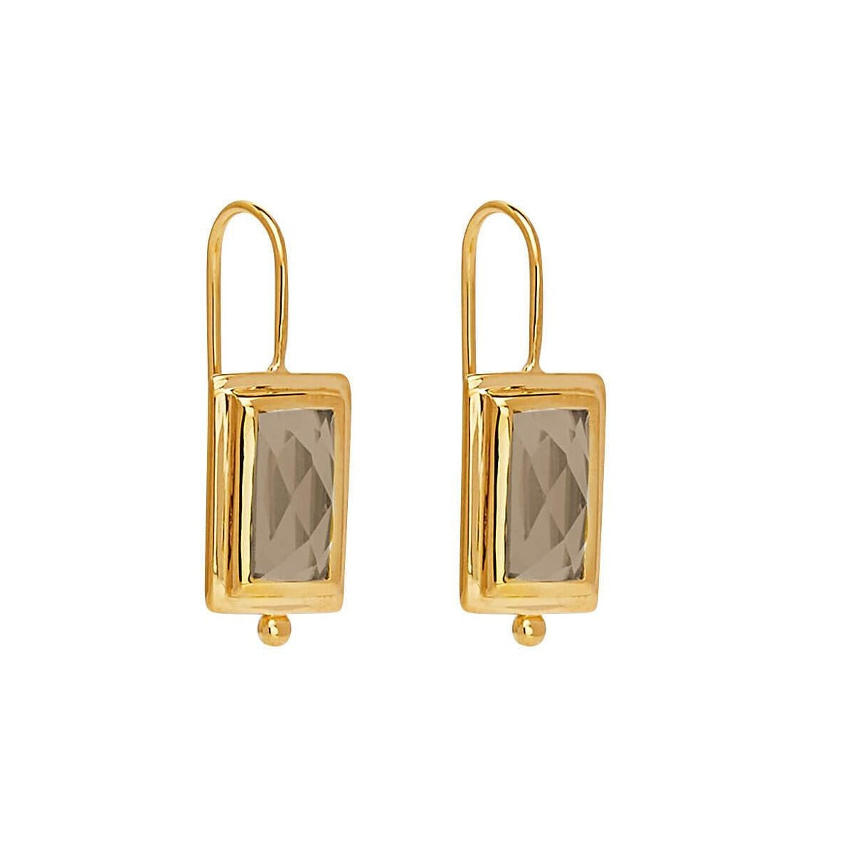 Desire Smoky Quartz Earrings | Gold