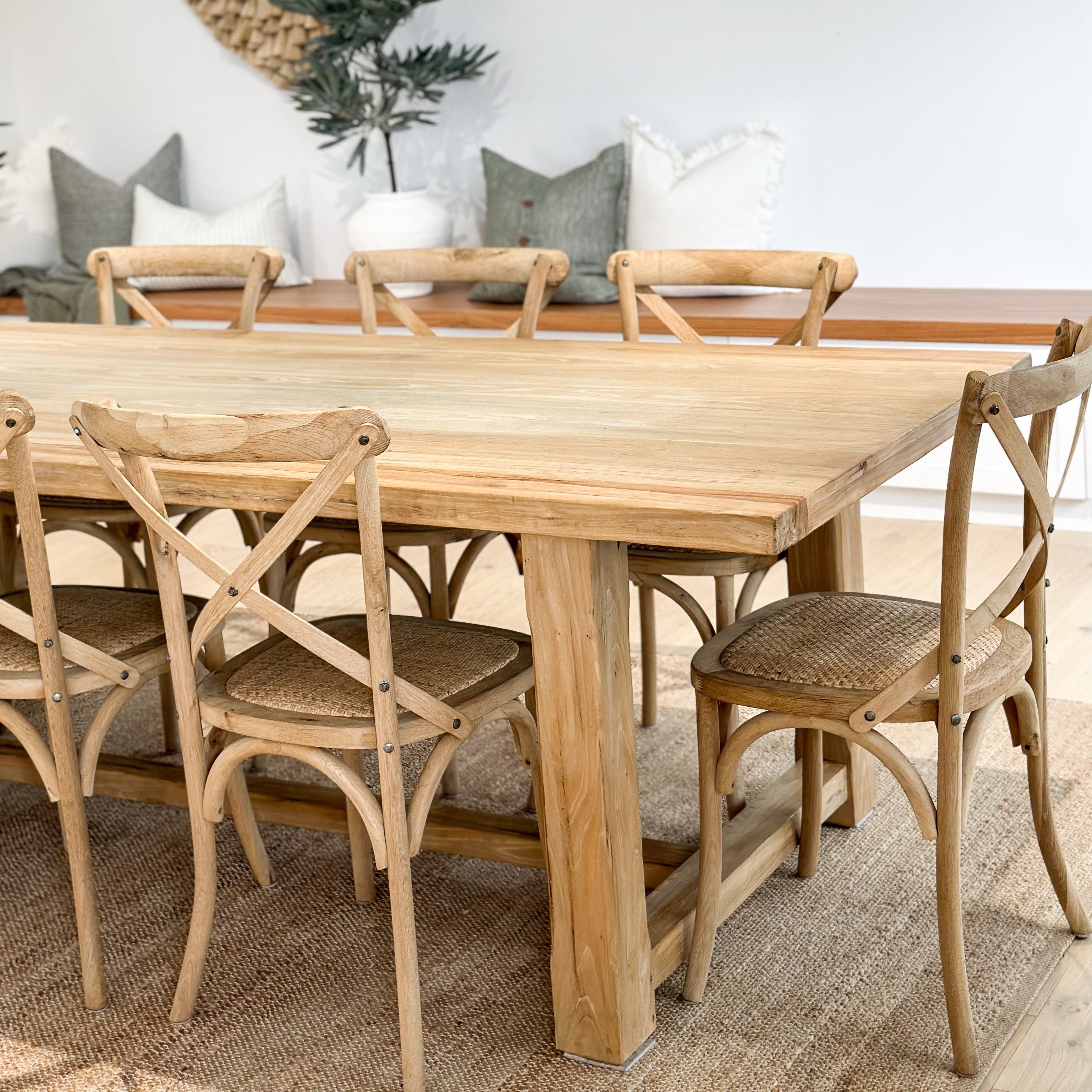 Cross Back Dining Chair | Raw