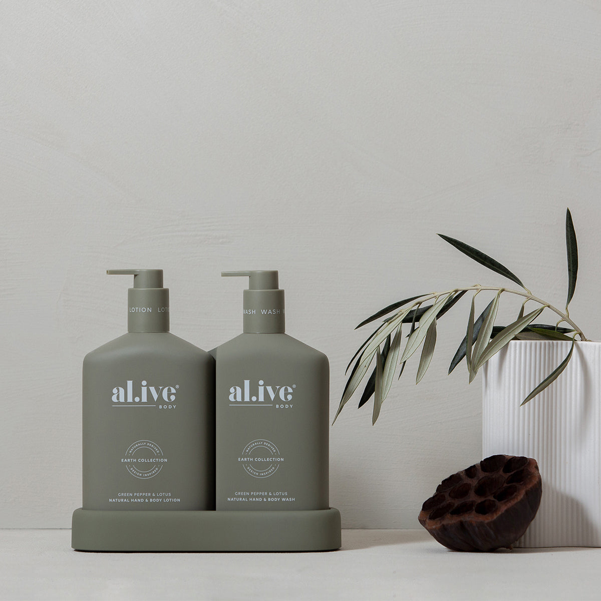 Green Pepper & Lotus Wash & Lotion Duo + Tray