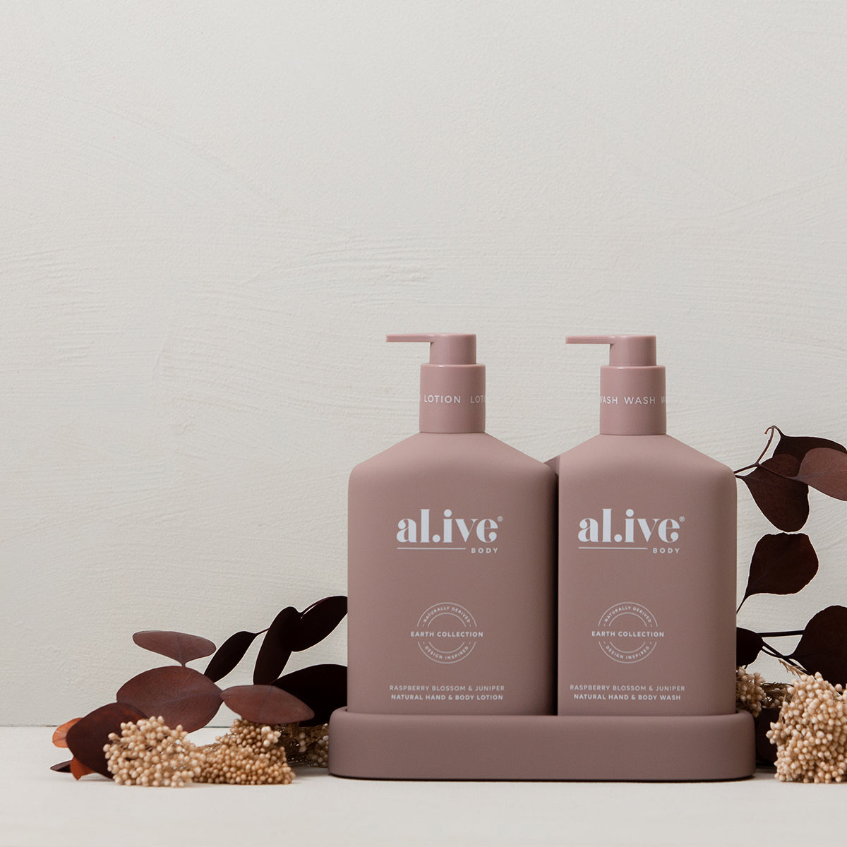Raspberry Blossom & Juniper Wash & Lotion Duo + Tray