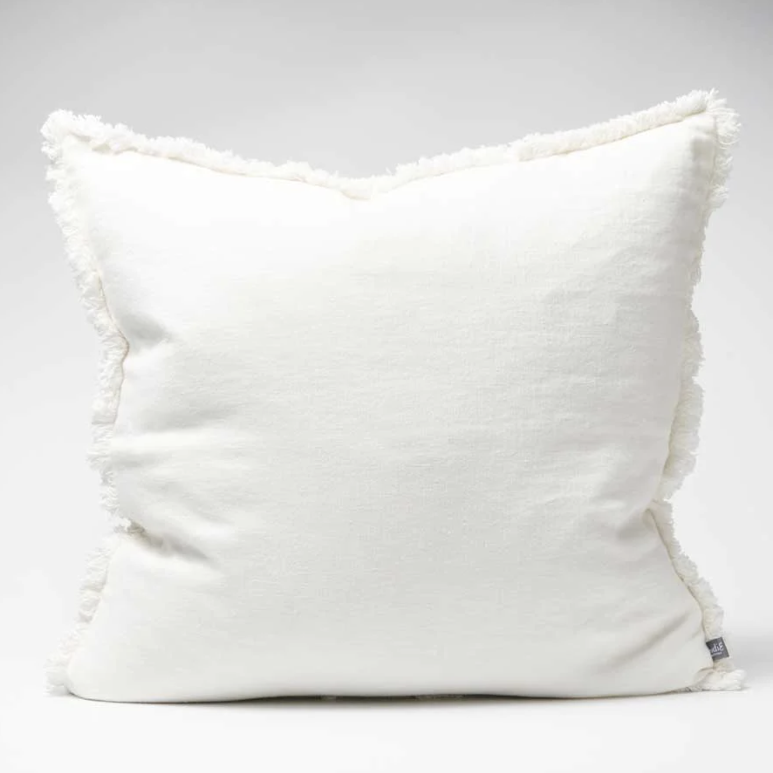 White Luca Boho Linen Cushion | 3 Sizes
