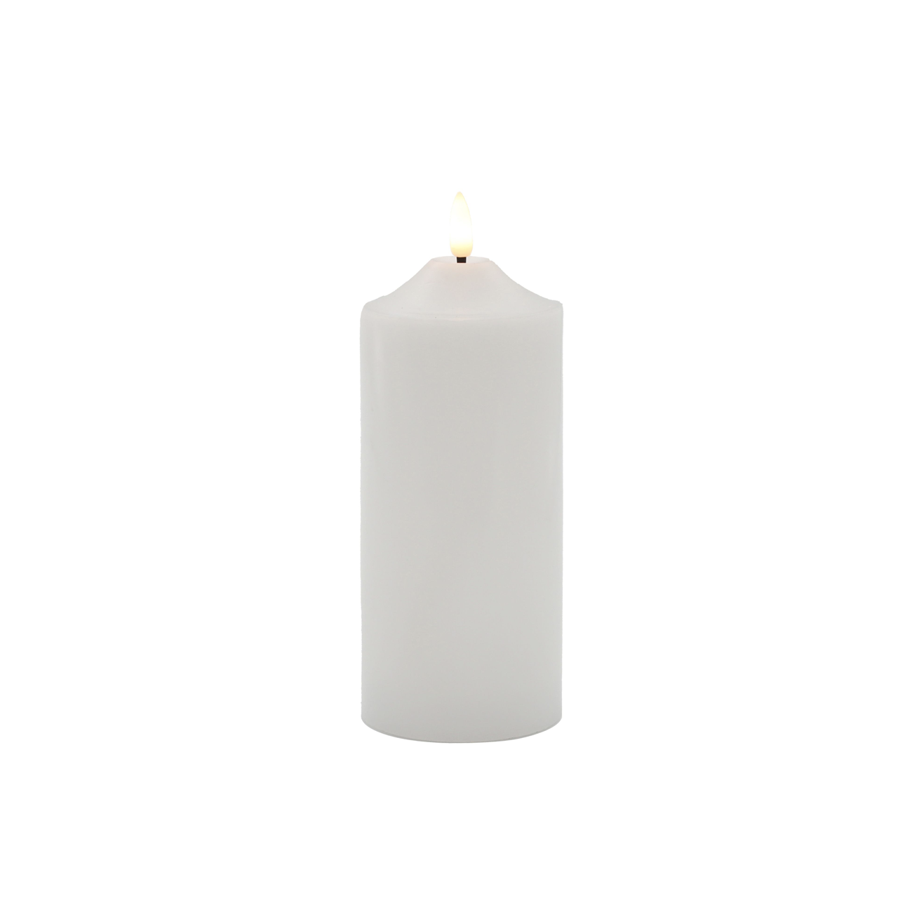 Ellipse LED White Church Candle 7.5 x 20cm