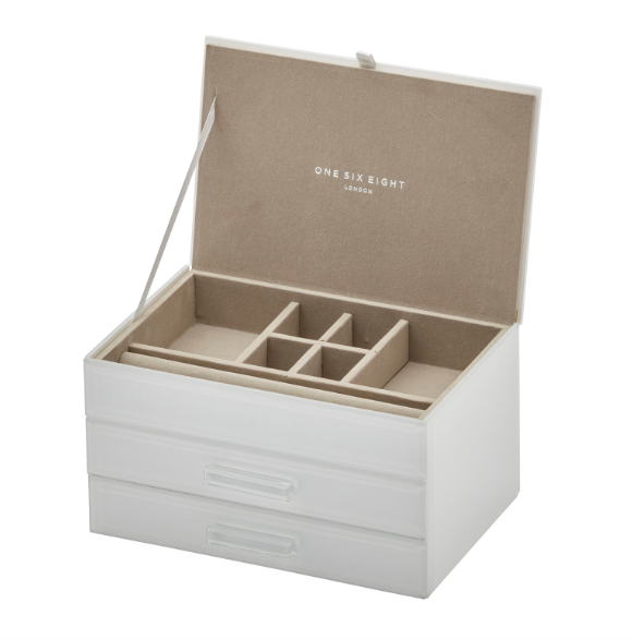 Gabriella White Medium Jewellery Box