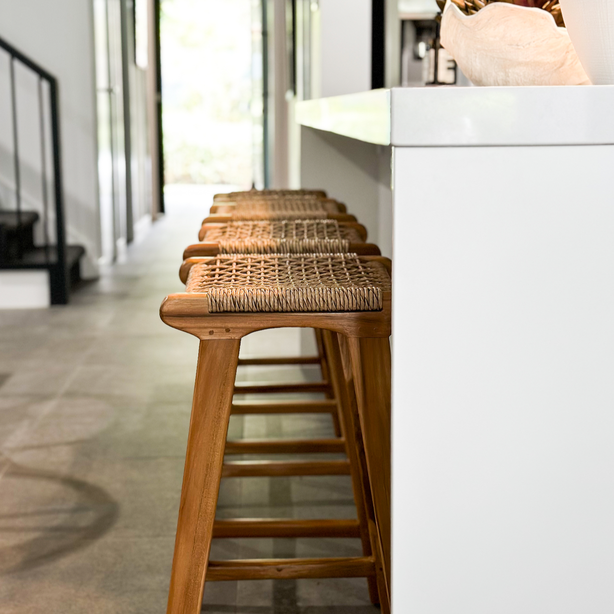 Khairi Woven Outdoor Kitchen Stool