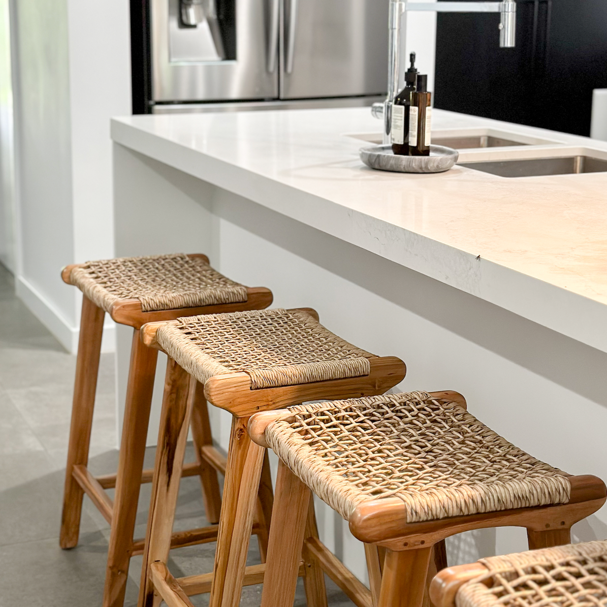 Khairi Woven Outdoor Kitchen Stool