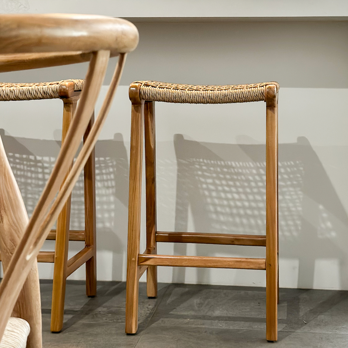 Khairi Woven Outdoor Kitchen Stool
