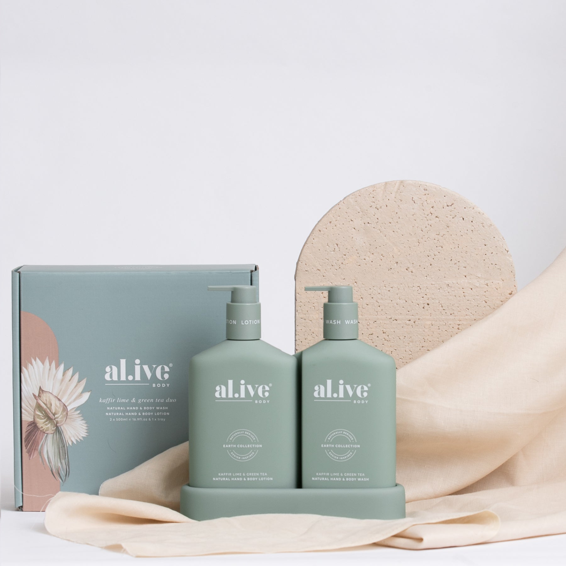 Kaffir Lime & Green Tea Wash & Lotion Duo + Tray