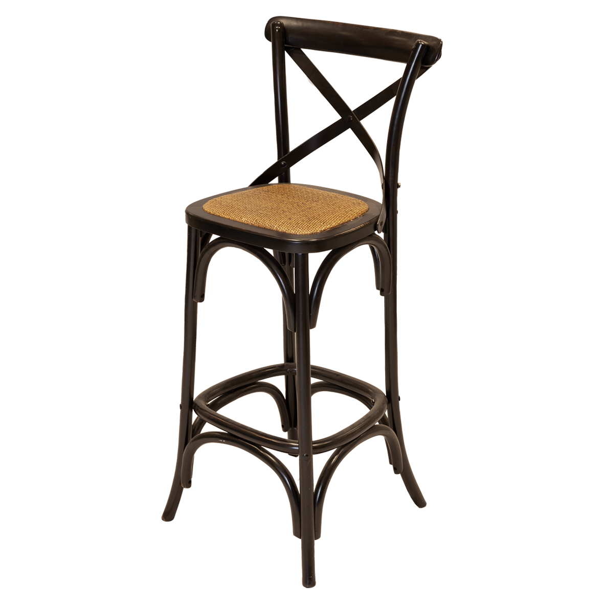 Cross Back Kitchen / Barstool Black