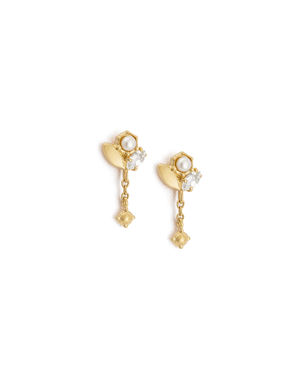 Slice Cluster Chain Gold Studs