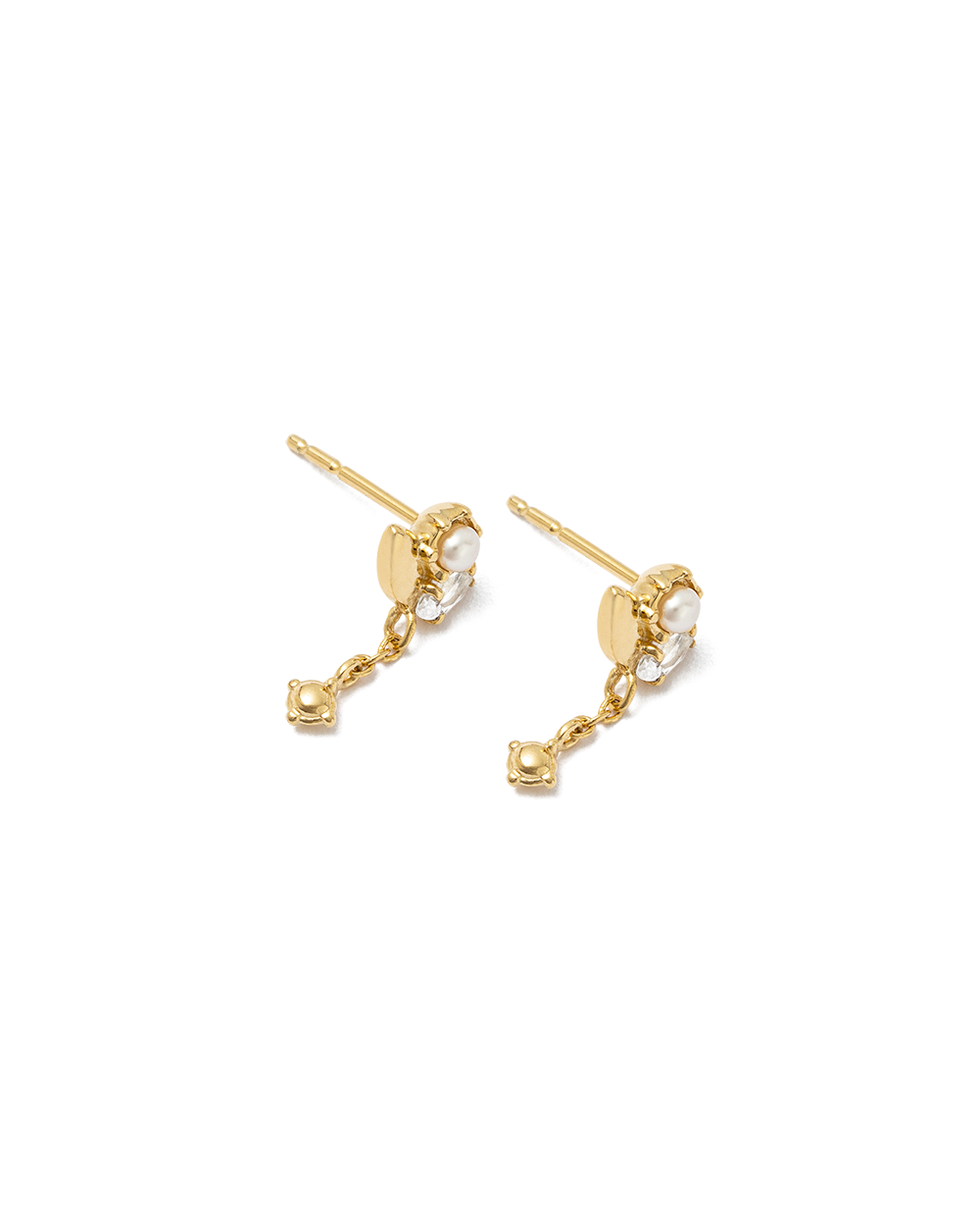 Slice Cluster Chain Gold Studs