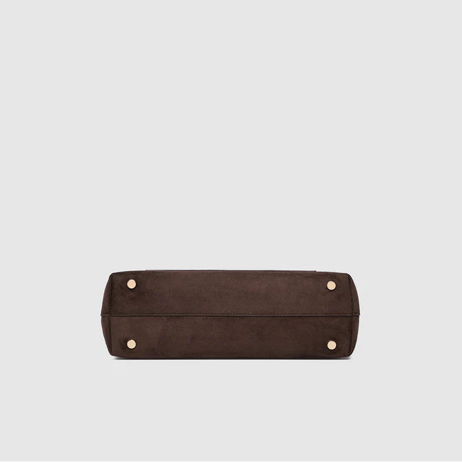 Arden Suedette Shoulder Bag | Chocolate