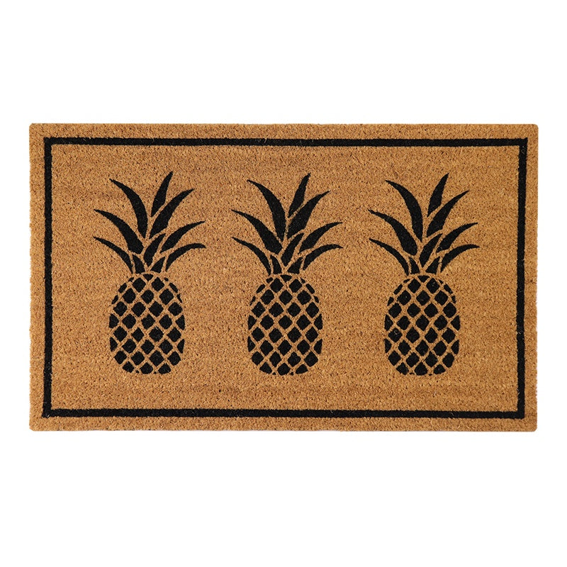 Pineapple Black Doormat