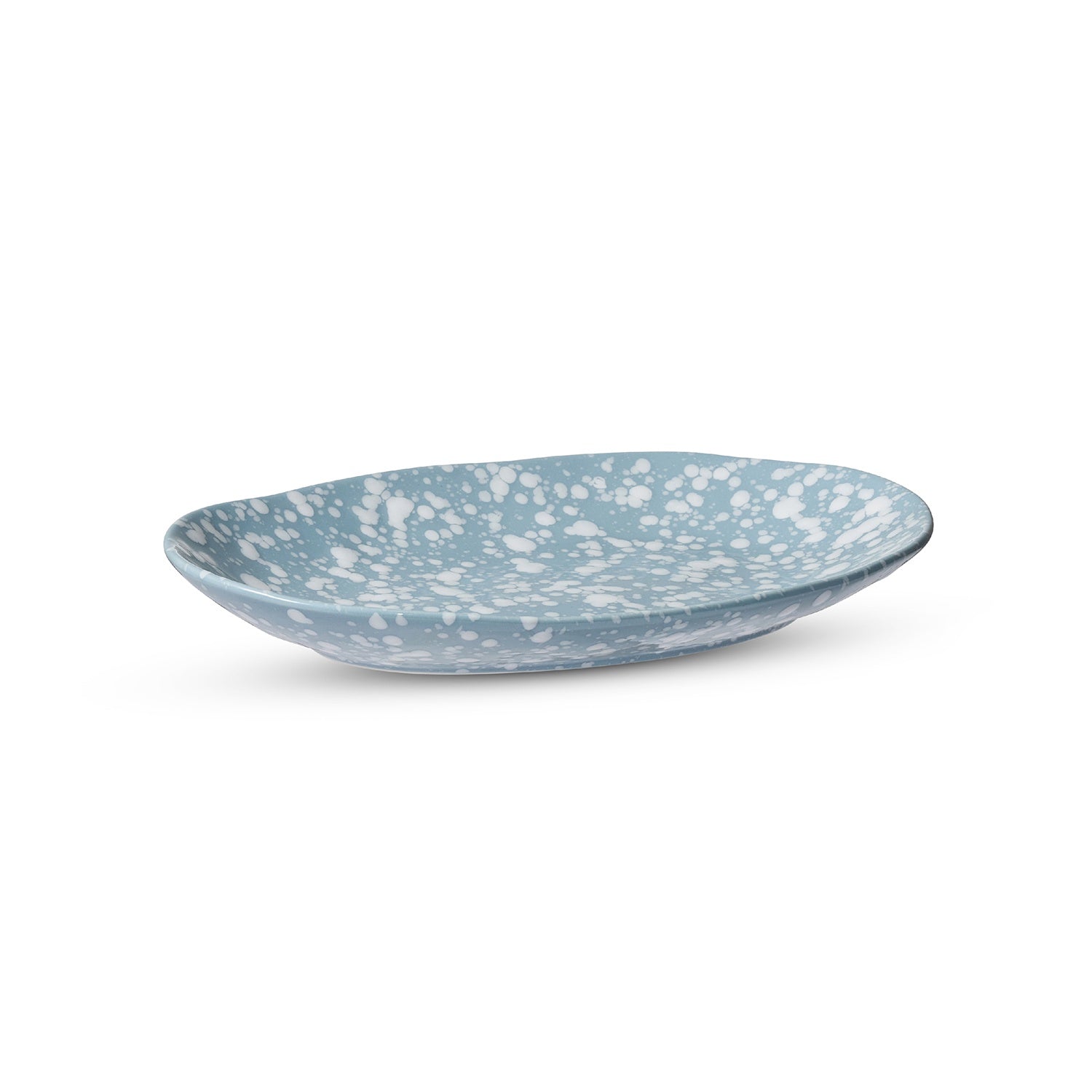Speckle Light Blue/White Oval Platter | Small