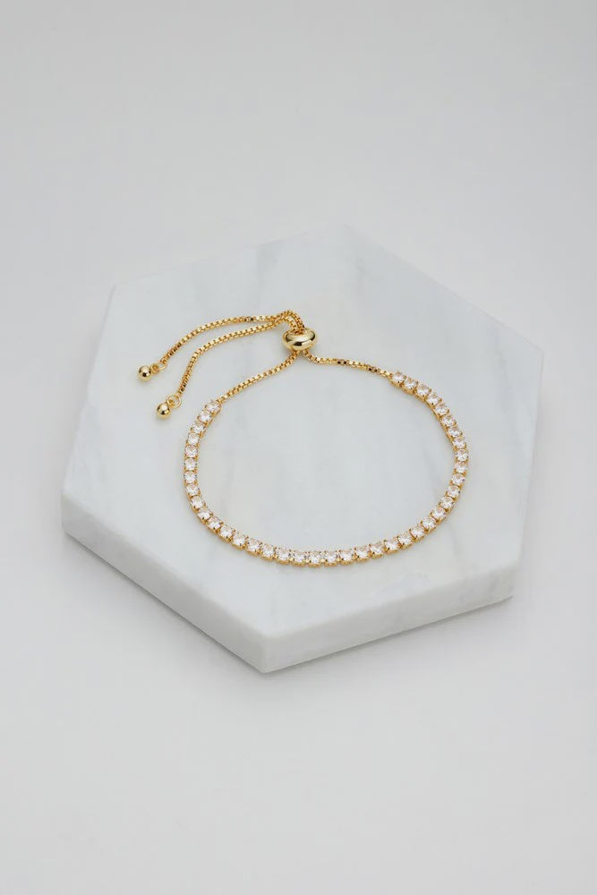Nikki Tennis Bracelet | Gold