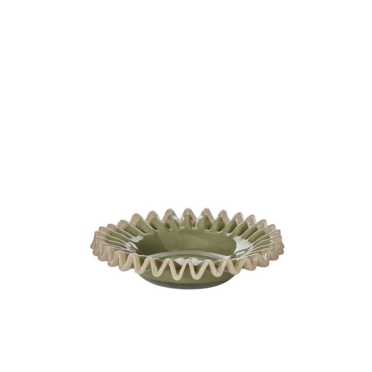 Sigrid Frill Dish Small | Green &amp; Grey