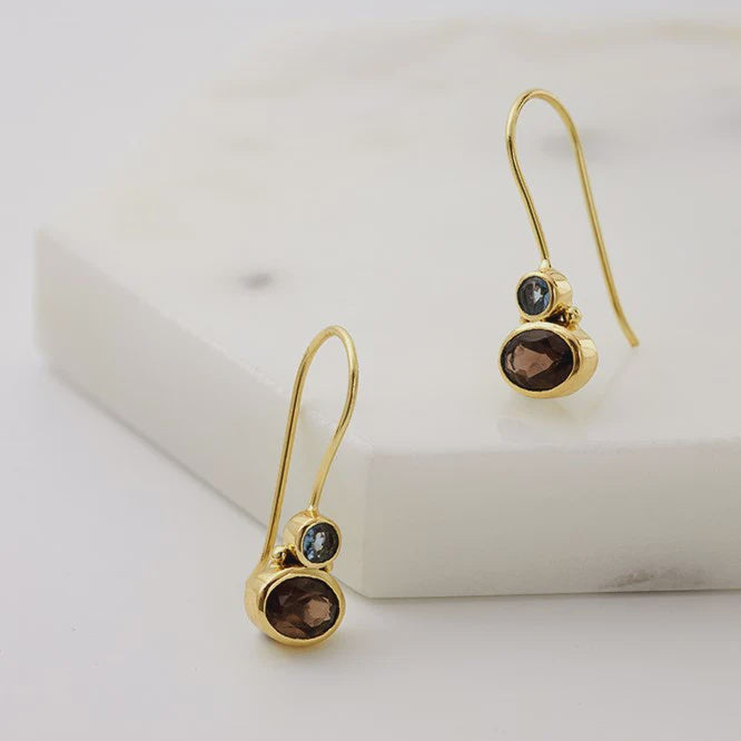 Ana Earring | Lolite &amp; Smokey