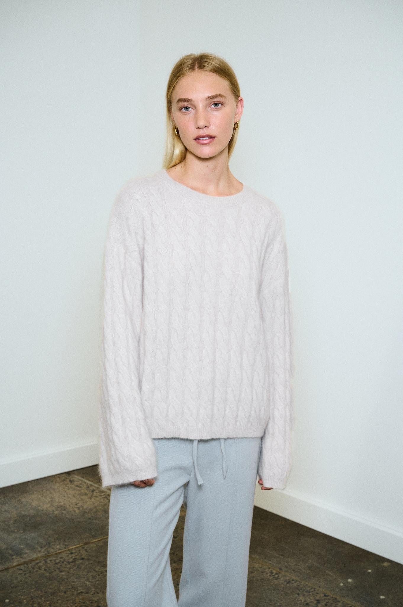 Anna Cable Jumper | Cloud