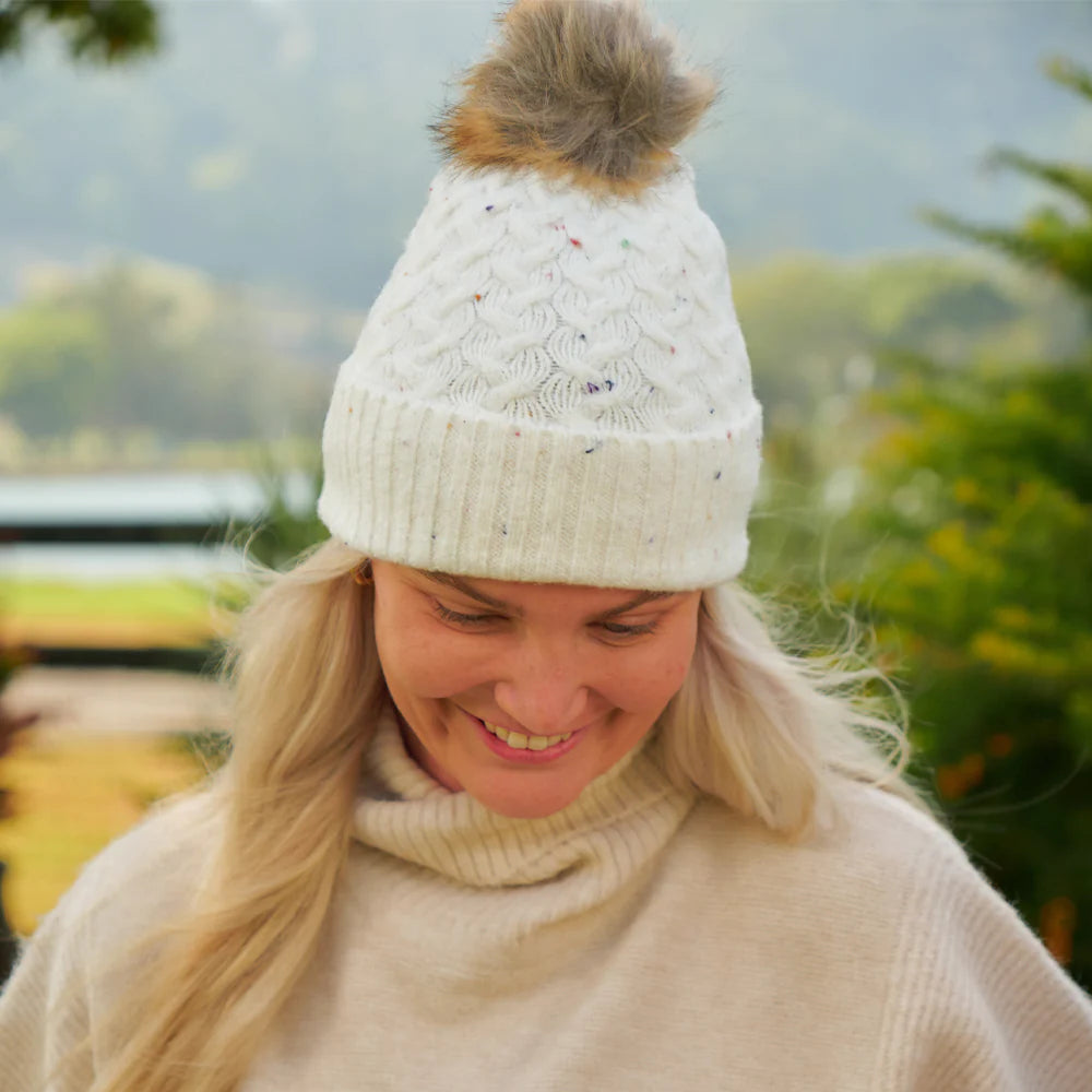 Snood and Beanie Set | Speckled Cream