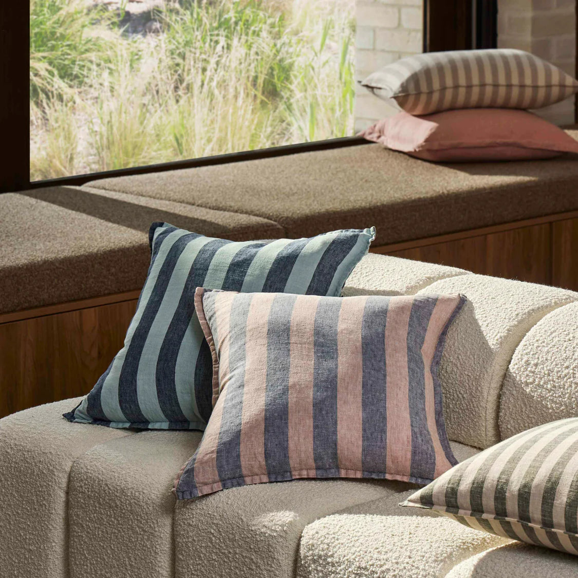 Arden Blue Stripe Cushion