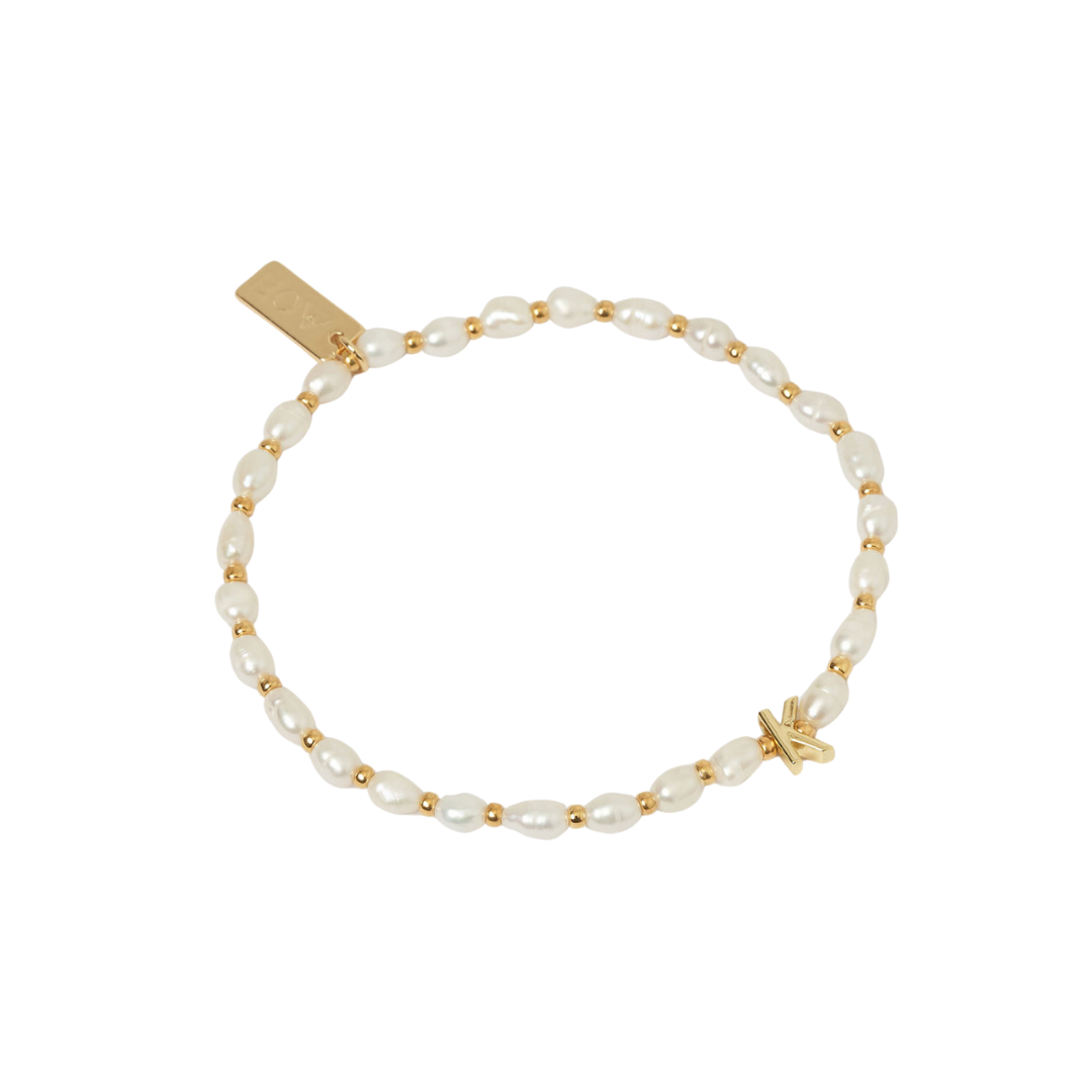 Initial Pearl Bracelet | Gold