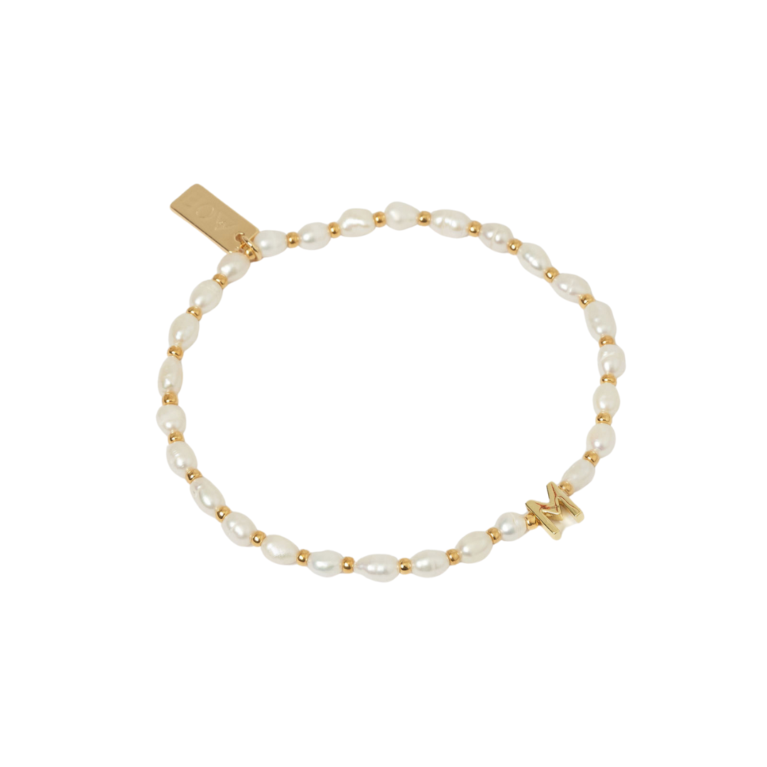 Initial Pearl Bracelet | Gold