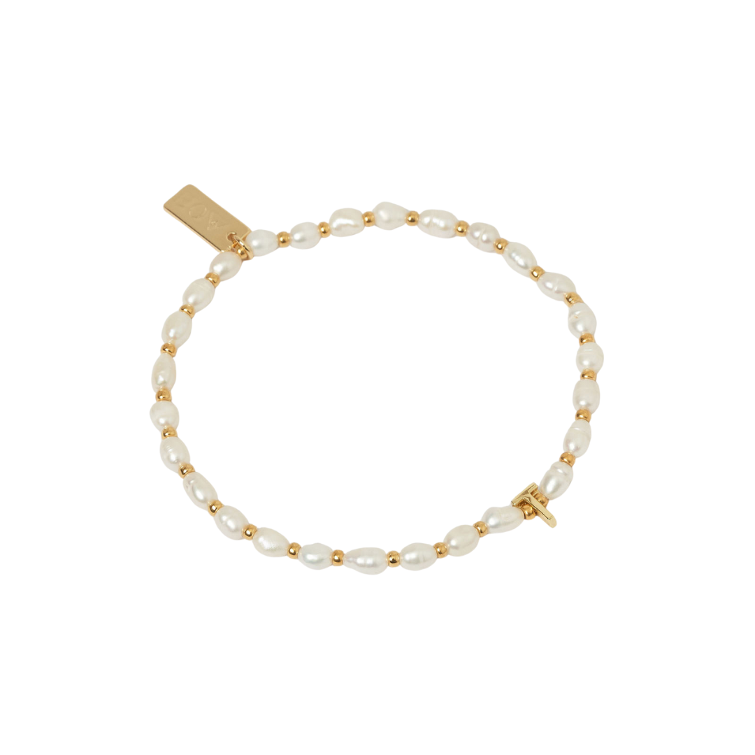 Initial Pearl Bracelet | Gold
