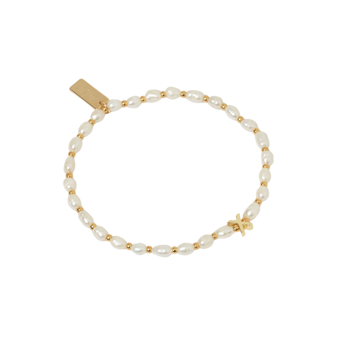 Initial Pearl Bracelet | Gold